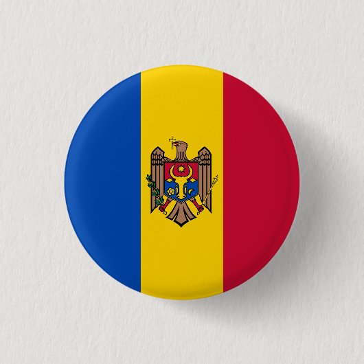 Markering van Moldavië Ronde Button 3,2 Cm (Voorkant)