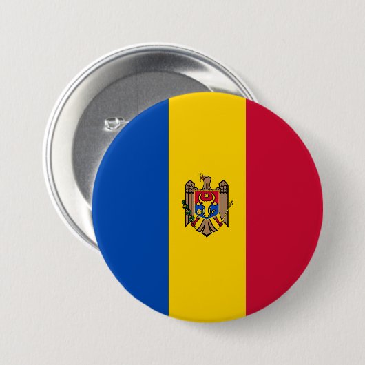 Markering van Moldavië Ronde Button 7,6 Cm (Voorkant /achterkant)
