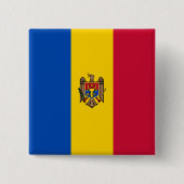 Markering van Moldavië Vierkante Button 5,1 Cm (Voorkant)