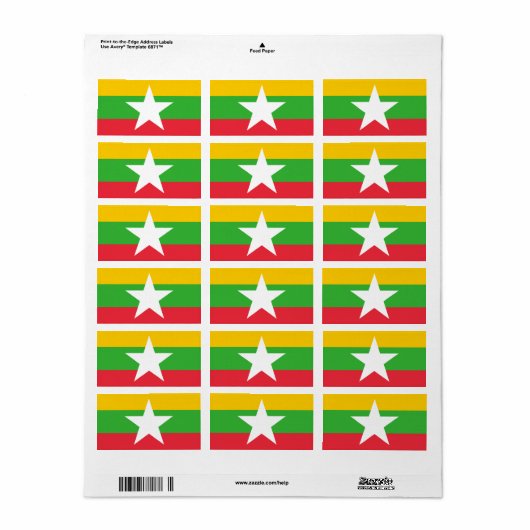 Markering van Myanmar Labels (Full Sheet)