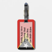 Markering van Oost-Timor - Persoonlijke identiteit Bagagelabel (Achterkant verticaal)