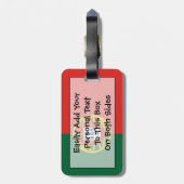 Markering van Portugal - Persoonlijke identiteitsk Bagagelabel (Achterkant verticaal)