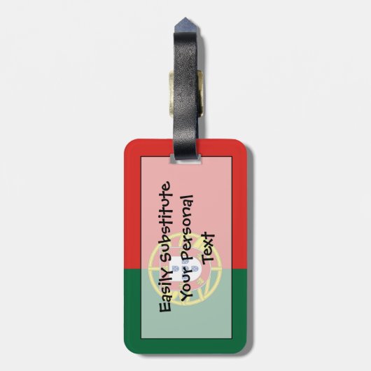 Markering van Portugal - Persoonlijke identiteitsk Bagagelabel (Achterkant verticaal)