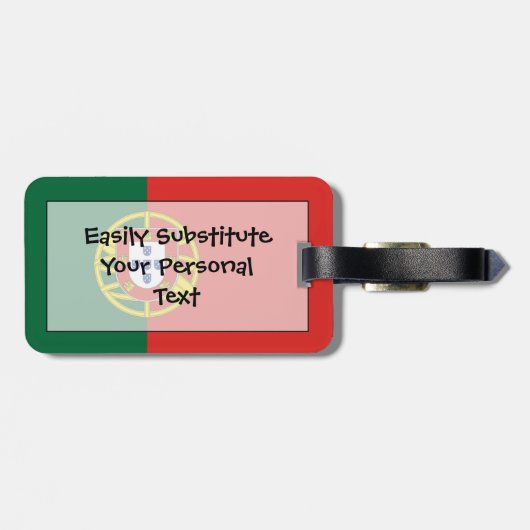 Markering van Portugal - Persoonlijke identiteitsk Bagagelabel (Achterkant horizontaal)