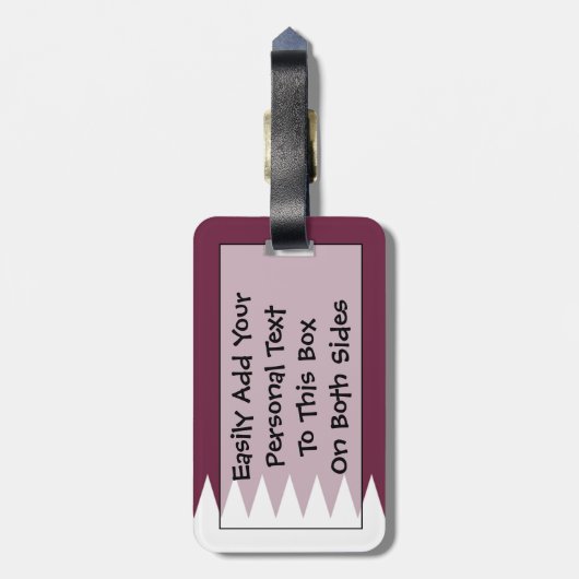 Markering van Qatar Easy ID Personal Bagagelabel (Achterkant verticaal)