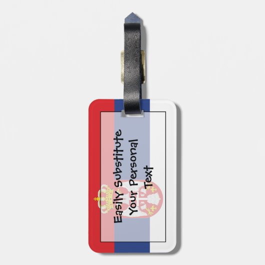 Markering van Servië - Easy ID Personal Bagagelabel (Achterkant verticaal)