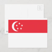 Markering van Singapore - 新 加 国 - Bendera Singapor Briefkaart (Voorkant / Achterkant)