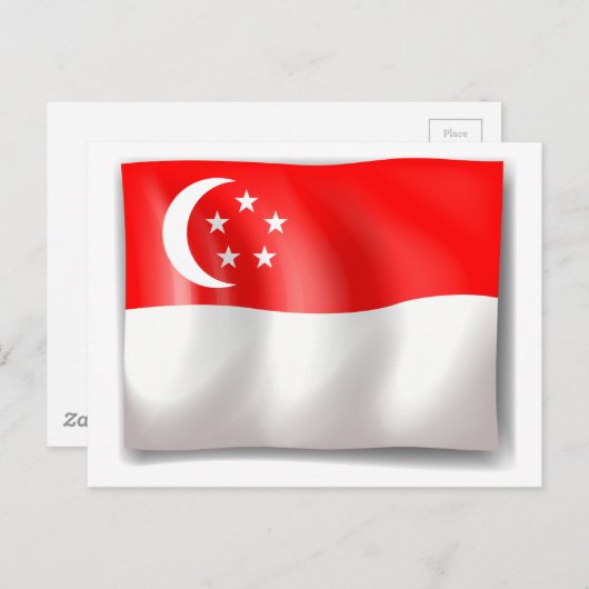 Markering van Singapore Briefkaart (Voorkant / Achterkant)