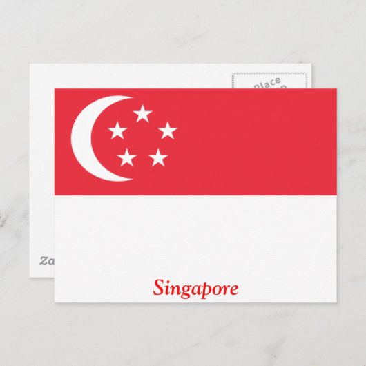 Markering van Singapore Briefkaart (Voorkant / Achterkant)