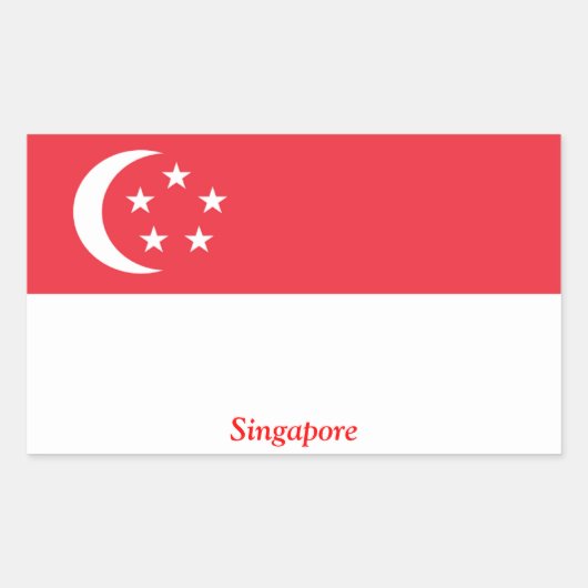 Markering van Singapore Rechthoekige Sticker (Voorkant)