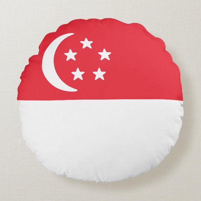Markering van Singapore Rond Kussen (Voorkant)