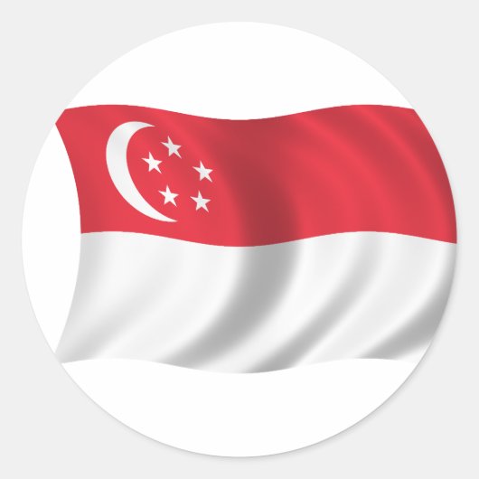Markering van Singapore Ronde Sticker (Voorkant)