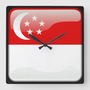 Markering van Singapore Vierkante Klok