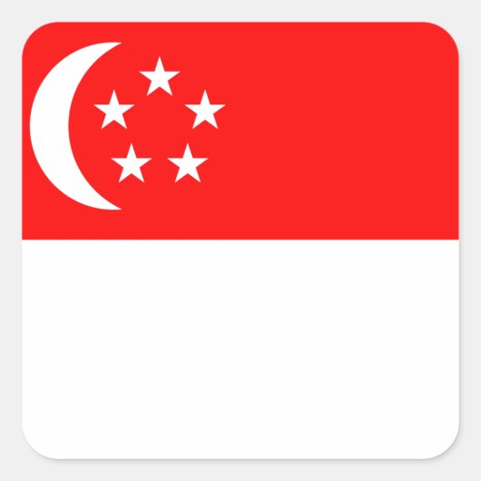 Markering van Singapore Vierkante Sticker (Voorkant)