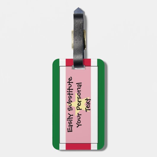 Markering van Suriname Easy ID Personal Bagagelabel (Achterkant verticaal)