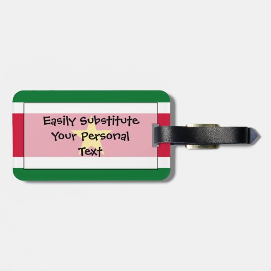 Markering van Suriname Easy ID Personal Bagagelabel (Achterkant horizontaal)