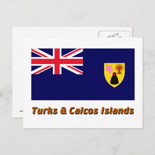 Markering van Turks- en Caicoseilanden met naam Briefkaart (Voorkant / Achterkant)