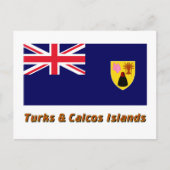 Markering van Turks- en Caicoseilanden met naam Briefkaart (Voorkant)