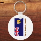 Markering van Turks- en Caicoseilanden met naam Sleutelhanger (Voorkant)