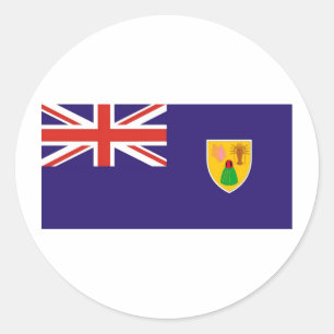 Markering van Turks- en Caicoseilanden Ronde Sticker