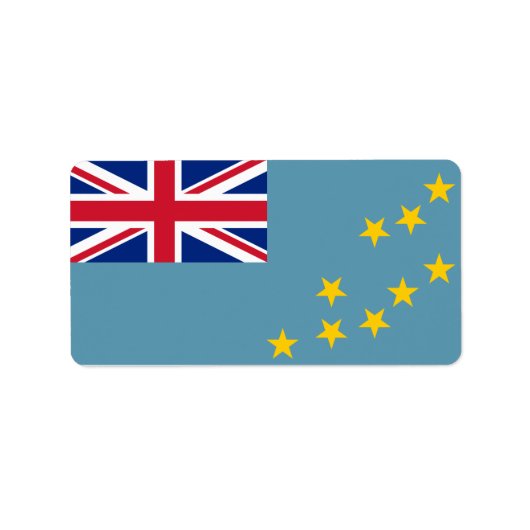 Markering van Tuvalu-labels Etiket (Voorkant)