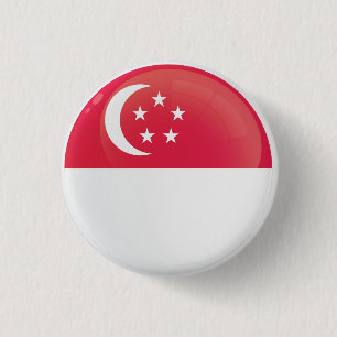 Markering voor het rond Singapore-pictogram Ronde Button 3,2 Cm