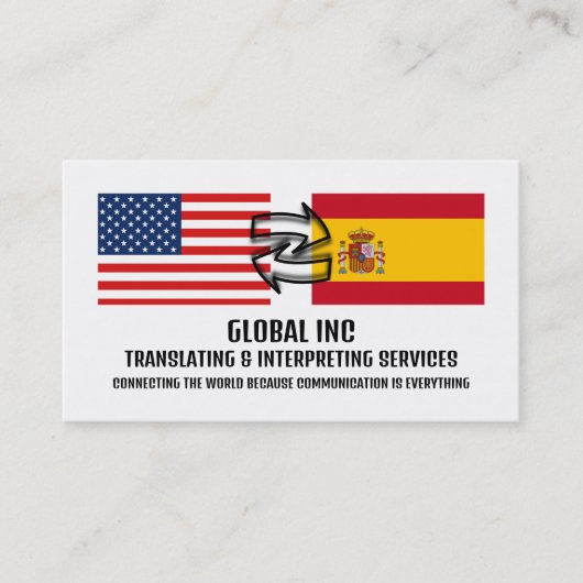 Markering voor vlaggenontwerp, vertaler en tolk visitekaartje (Voorkant)