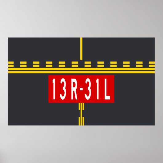 Markering wachtpositie 13R-31L Poster (Voorkant)