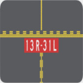 Markering wachtpositie 13R-31L Sticker (Voorkant)