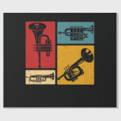 Markeringen voor Trumpet Player Retro Design Cadeaupapier (Vlak)