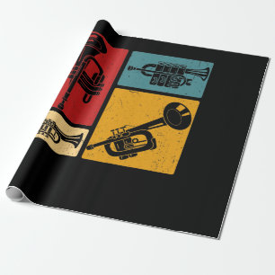  Markeringen voor Trumpet Player Retro Design Cadeaupapier
