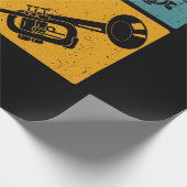 Markeringen voor Trumpet Player Retro Design Cadeaupapier (Hoek)