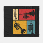 Markeringen voor Trumpet Player Retro Design Fleece Deken (Voorkant (Horizontaal))