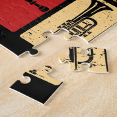 Markeringen voor Trumpet Player Retro Design Legpuzzel (Zijkant)