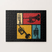 Markeringen voor Trumpet Player Retro Design Legpuzzel (Horizontaal)