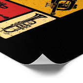  Markeringen voor Trumpet Player Retro Design Poster (Hoek)