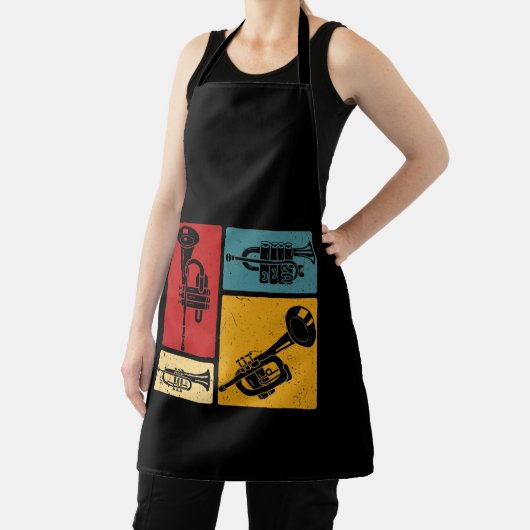  Markeringen voor Trumpet Player Retro Design Schort (Insitu)