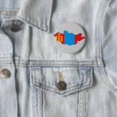 Markeringskaart van Mongolië Ronde Button 5,7 Cm (In situ)