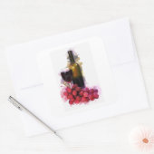 Markeringsketting, wijnglas, flesje, druiven vierkante sticker (Envelop)