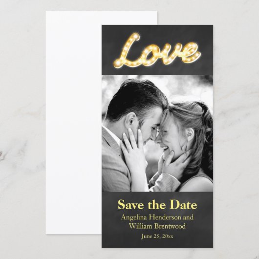 markeringslichten Sla de Datum fotokaart op Save The Date (Voorkant / Achterkant)