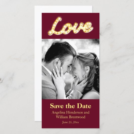  markeringslichten Sla de Datum fotokaart op Save The Date (Voorkant / Achterkant)