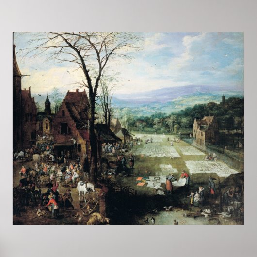 Market and Bleaching Ground, 1620-22 Poster (Voorkant)