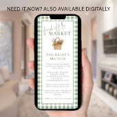 Market Brunch Gingham Bridal Shower Menu Card Kaart