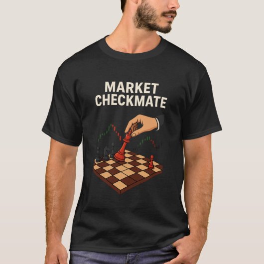 Market Checkmate Trader Schaken T-shirt (Voorkant)
