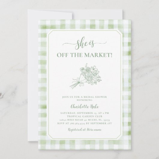 Market Farmers Bruids Douche Uitnodiging (Voorkant)