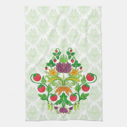Market Fresh Damask Theedoek (Verticaal)