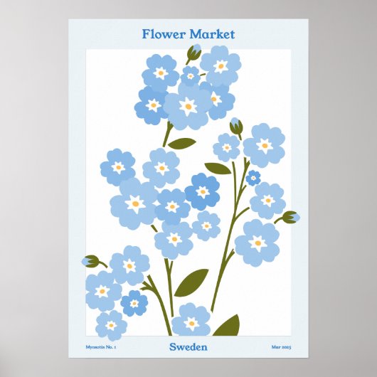 Market Garden Myosotis Poster (Voorkant)