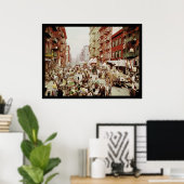 Market Mulberry St. New York City 1900 Poster (Thuiskantoor)