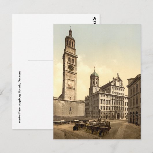 Market Place, Augsburg, Beieren, Duitsland Briefkaart (Voorkant / Achterkant)