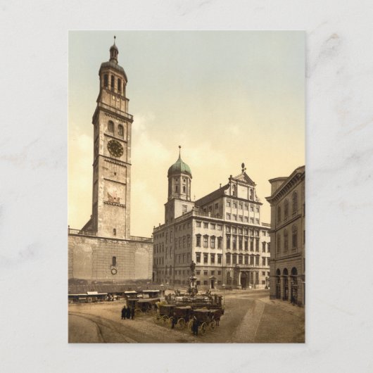 Market Place, Augsburg, Beieren, Duitsland Briefkaart (Voorkant)